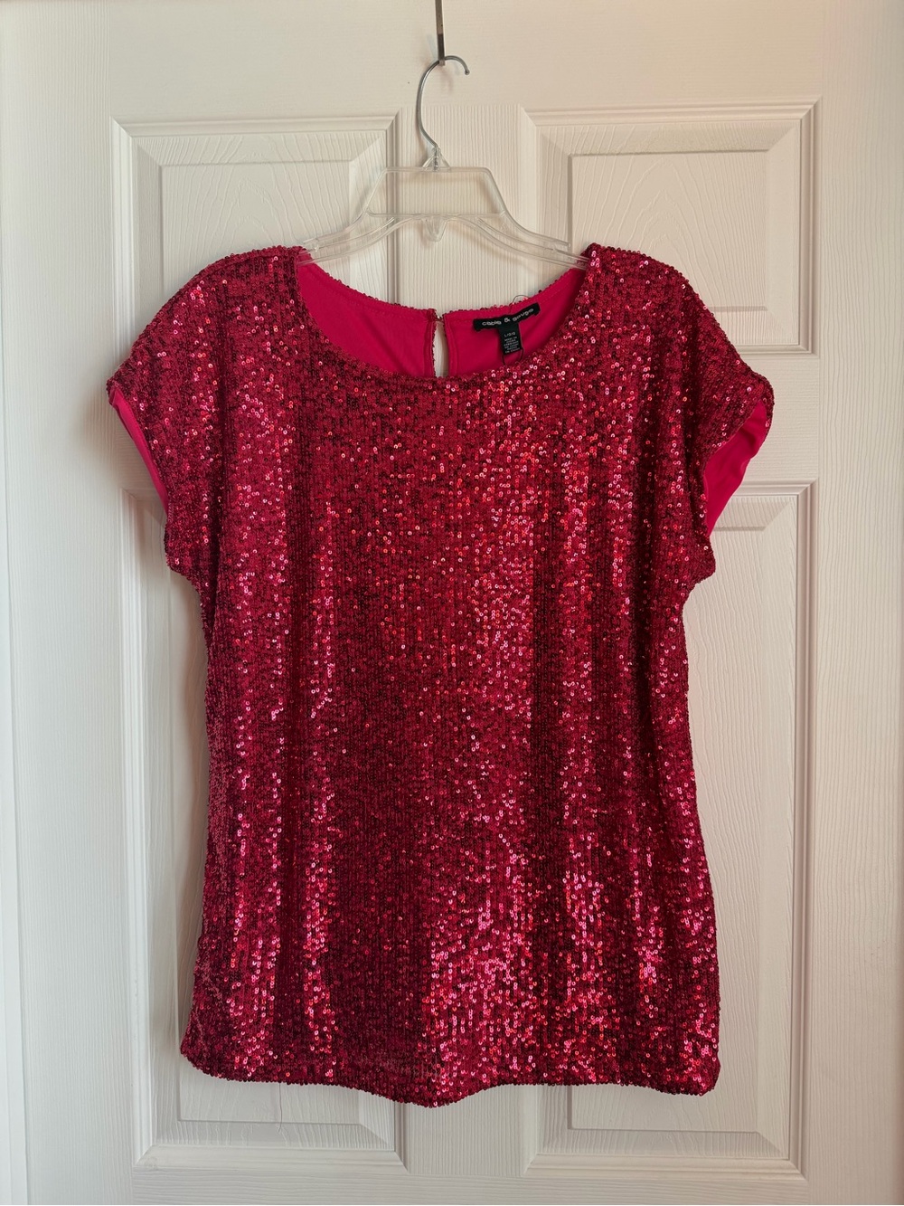 Women’s Sequin Short Sleeve Top